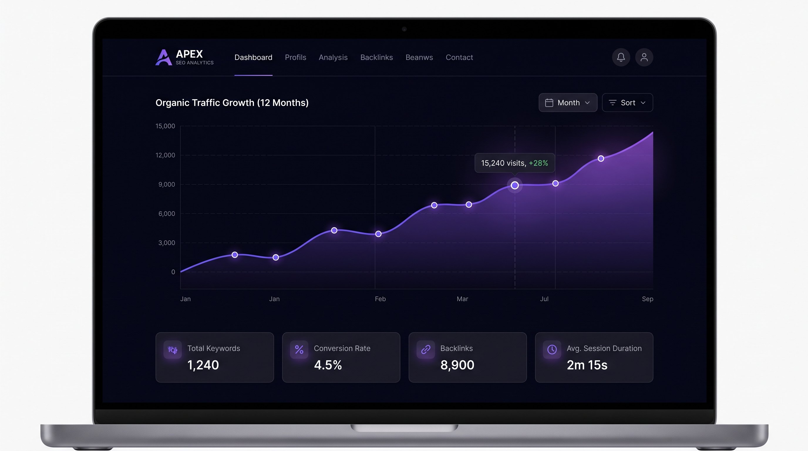 SEO — ejemplo de trabajo de QuantiX AI